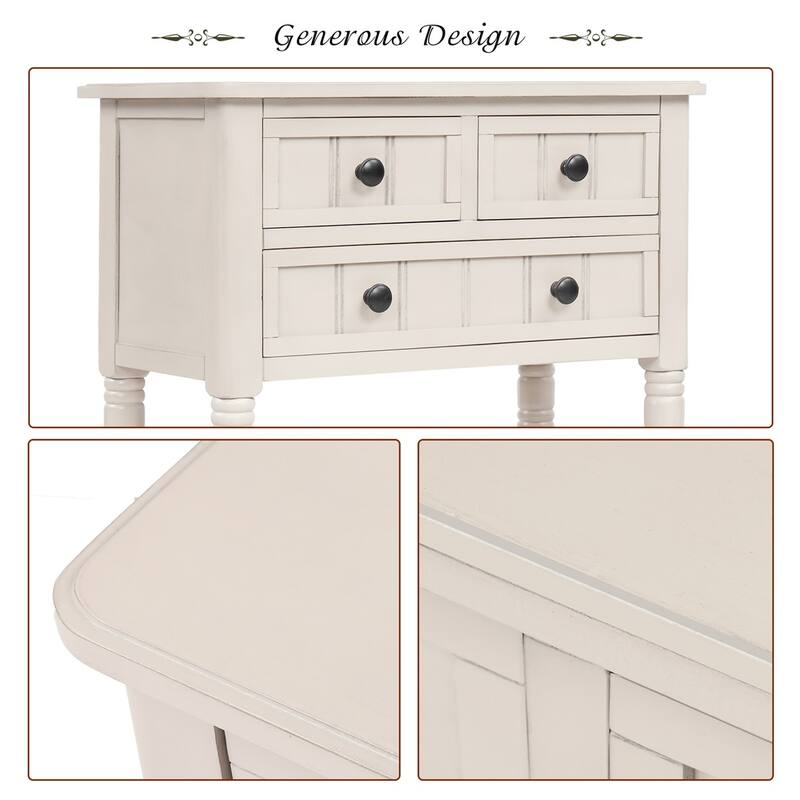 Copper Grove Colby 3-drawer Console Table with Bottom Shelf