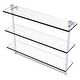 preview thumbnail 25 of 53, Allied Brass Foxtrot Collection 16 Inch Triple Tiered Glass Shelf with Integrated Towel Bar