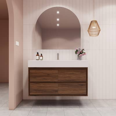 Victoria 48" Wall Mounted Modern Vanity with Acrylic Sink