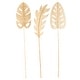 preview thumbnail 2 of 2, Light Brown Bamboo Wood Handmade Tall Woven Palm Leaf Leaf Home Decor Natural Foliage with Varying Shapes (Set of 3)
