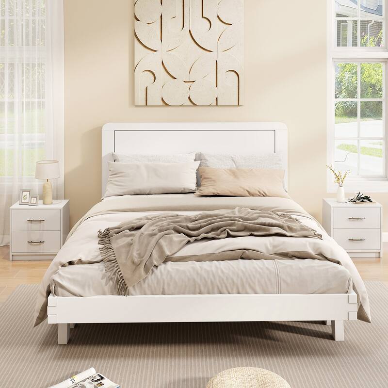 Gymax 2-Drawer Nightstand Modern Bedside Table w/ Storage for Living
