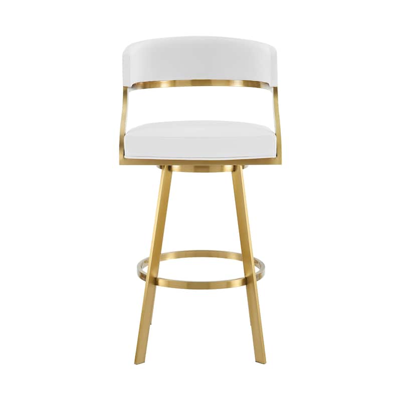 Saturn Modern Swivel Bar Stool, Upholstered Counter Chair with Metal Frame