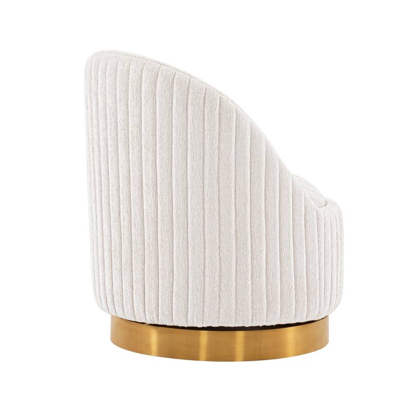 Manhattan Comfort Leela Chenille Swivel Lounge Chair