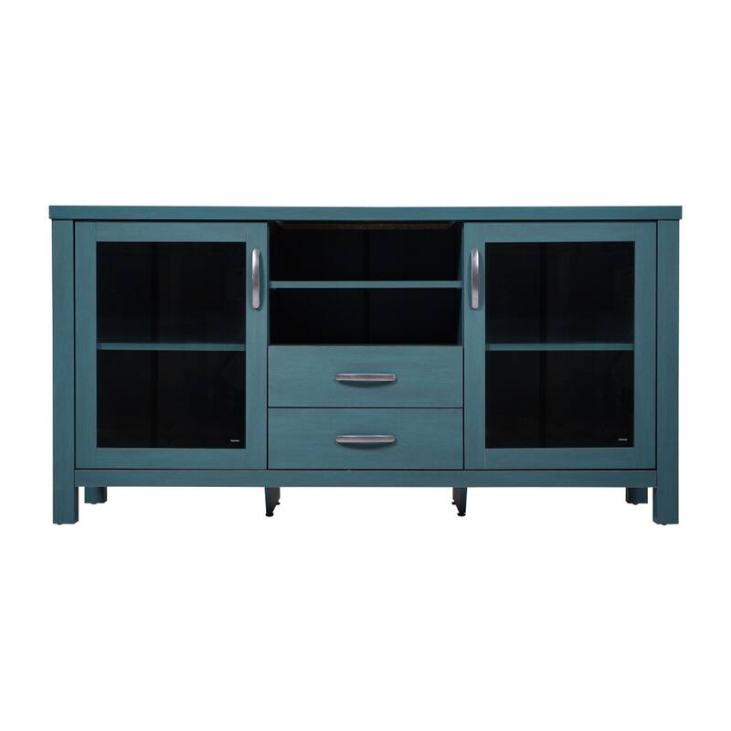 Engineered Wood Buffet Sideboard Storage Cabinet w/ 2 Drawers, Doors - 59"W x 16.5"D x 29.75"H