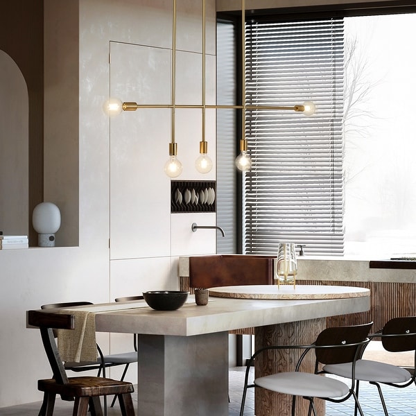 VidaLite Modern 5 Light Adjustable Pendant Light Unique Gold Ceiling Light Fixture 52.75 x 48.03 Bed Bath Beyond 41593122