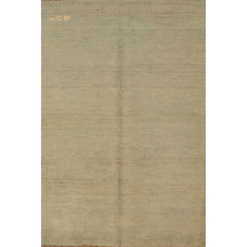 Modern Gabbeh Oriental Rug Handmade Solid Wool Carpet - 2'7" x 4'0"