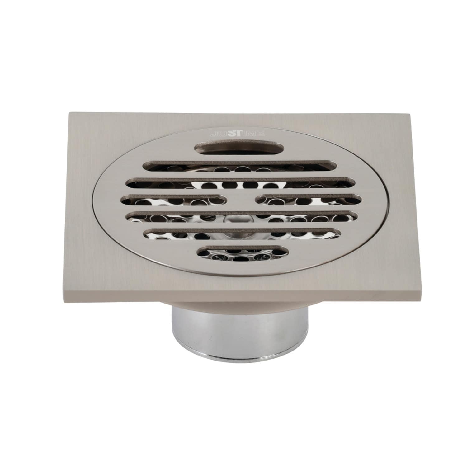 Watercourse BSF4262PN 4-Inch Square Grid Shower Drain with Hair Catcher,  Polished Nickel