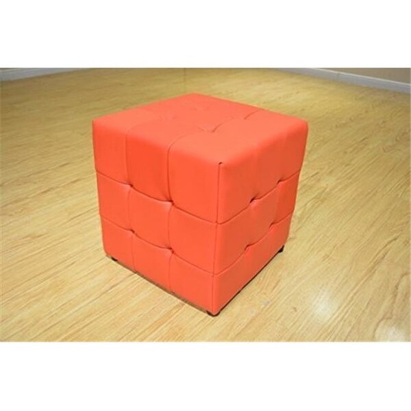 Greatime 14 X In Tufted Cube Ottoman Leather Vinyl Red Tufted Cube Ottoman Leather Vinyl Red