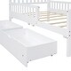 preview thumbnail 9 of 16, Twin Size Kids Platform Bed with 2-Storage Drawers, Wood Children Bed Frame with Guardrails on Both Sides for Bedroom, White