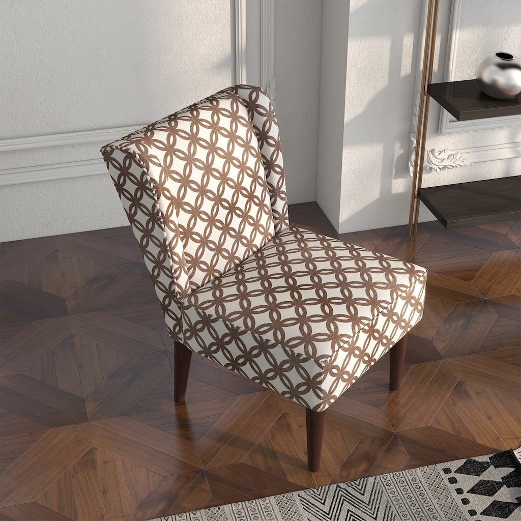 Accent Chair Printed Lounge Chair Armless Side Chair for Living Room Bedroom