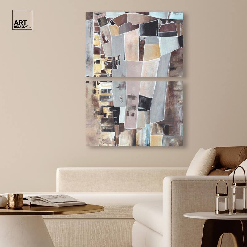 Wall Fragments Canvas Set of 2 by Art Remedy, Gallery Wrapped