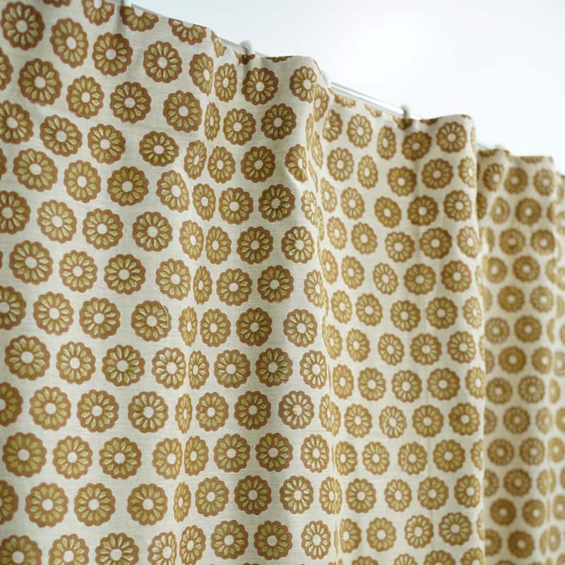 Fabdivine Floral Soft Linen Blend Fabric Kitchen Living Room Window Home Accent Décor Curtain