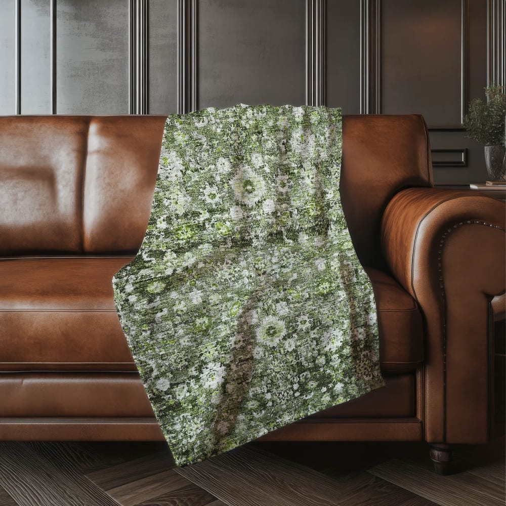 Premium Machine Washable Vintage Traditional Sherpa Throw Blanket