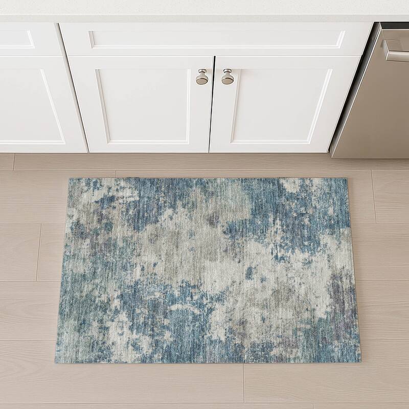 Machine Washable Indoor/ Outdoor Casual Contemporary Chantille Rug