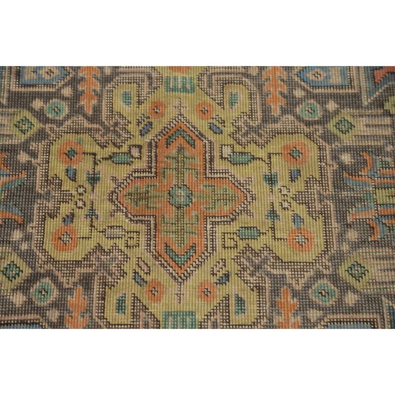 Hand Knotted Oriental 100% Wool Carpet Traditional Floral Peach Tabriz Area Rug - 9' 6'' X 6' 6''