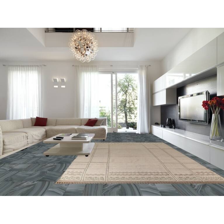 Modern Moroccan Large Area Rug Handmade Beige Wool Carpet - 9'11"x 15'9"