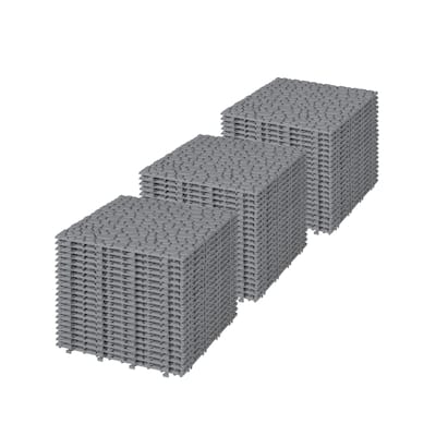 12 x 12 Inch Interlocking Deck Tiles Plastic Waterproof Outdoor All Weather Anti-slip, Weight Capacity Upto 440 LBS, Pack of 60