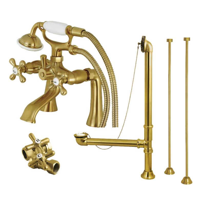 Kingston Brass Vintage Deck Mount Clawfoot Tub Faucet Package On Sale