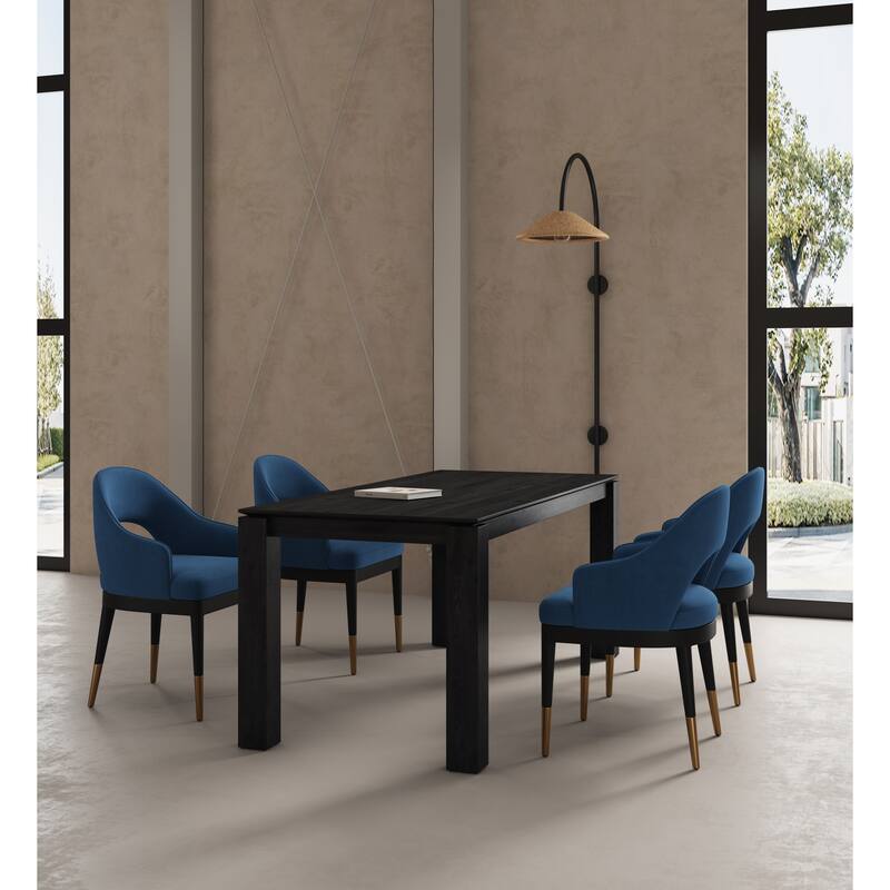 Manhattan Comfort Rockaway Modern 70.86 Solid Wood Dining Set