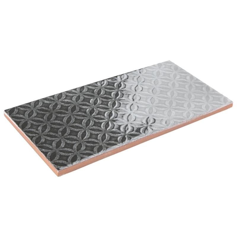 Merola Tile Camden Decor Nero 4" x 8" Ceramic Wall Tile