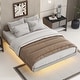 preview thumbnail 2 of 55, Modern Size Low Profile Platform Floating Bed with LED Lights Underneath