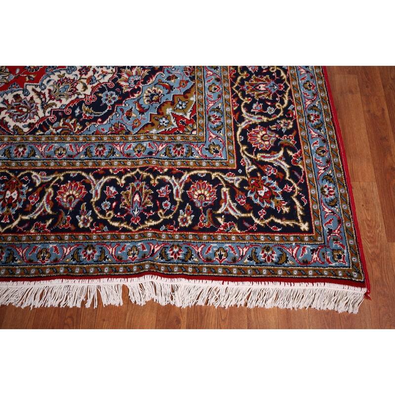 Floral Kashan Turkish Rug Oriental Machine-Made Carpet - 9'8" x 13'3"