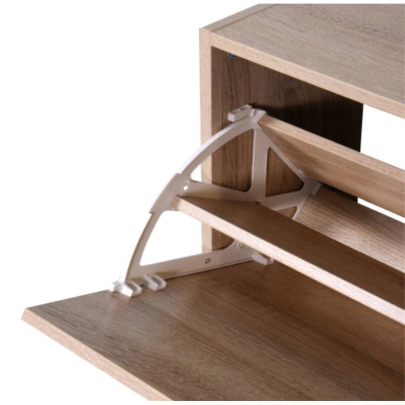 Wooden shoe cabinet with 2 flip drawers that can hold 10 pairs of shoes