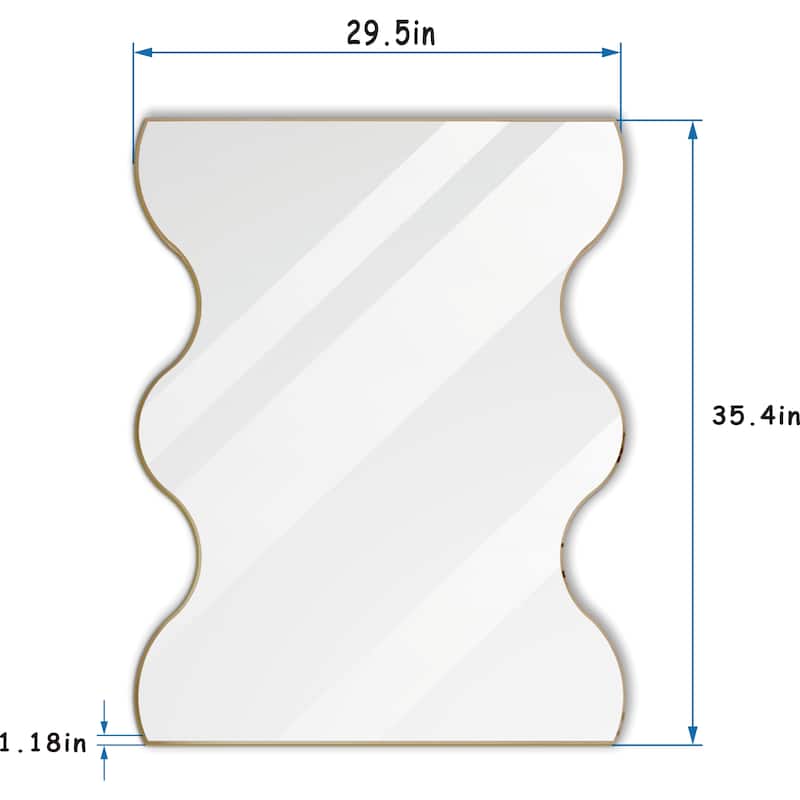 30" x 35" Black/ Gold Rectangular Wall Mount Bathroom Vanity Mirror Vertical and Horizontal Hang