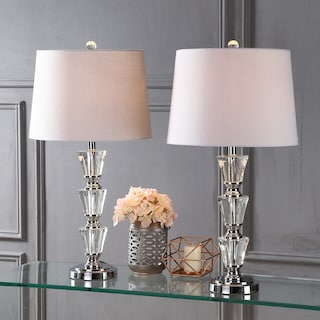 Aubrey 27" Crystal LED Table Lamp, Clear (Set of 2) by JONATHAN  Y