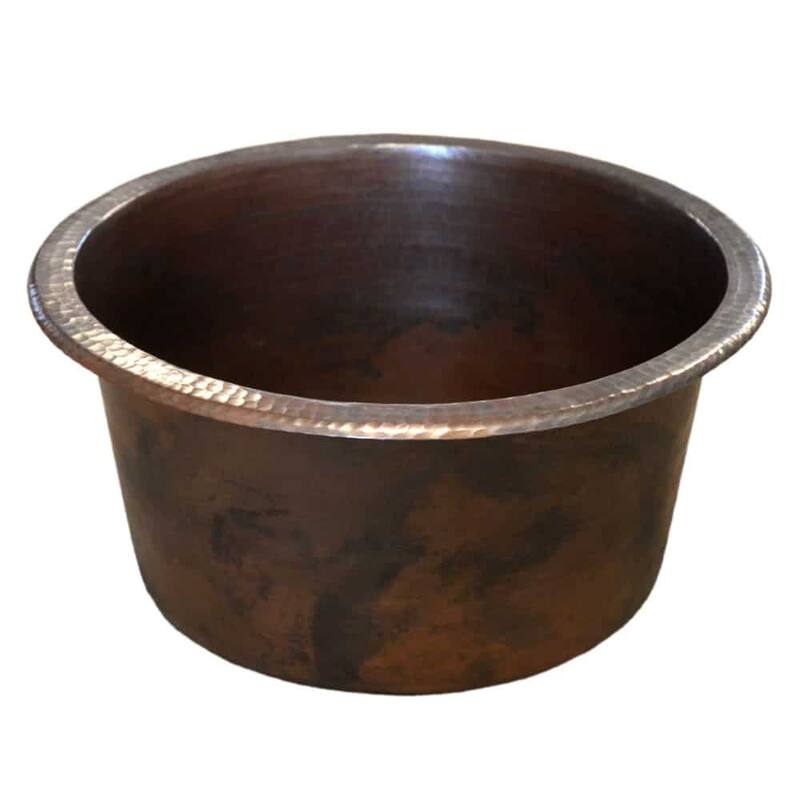 Native Trails Diego 12-1/2" Single Basin Undermount Bar Sink - Antique Copper