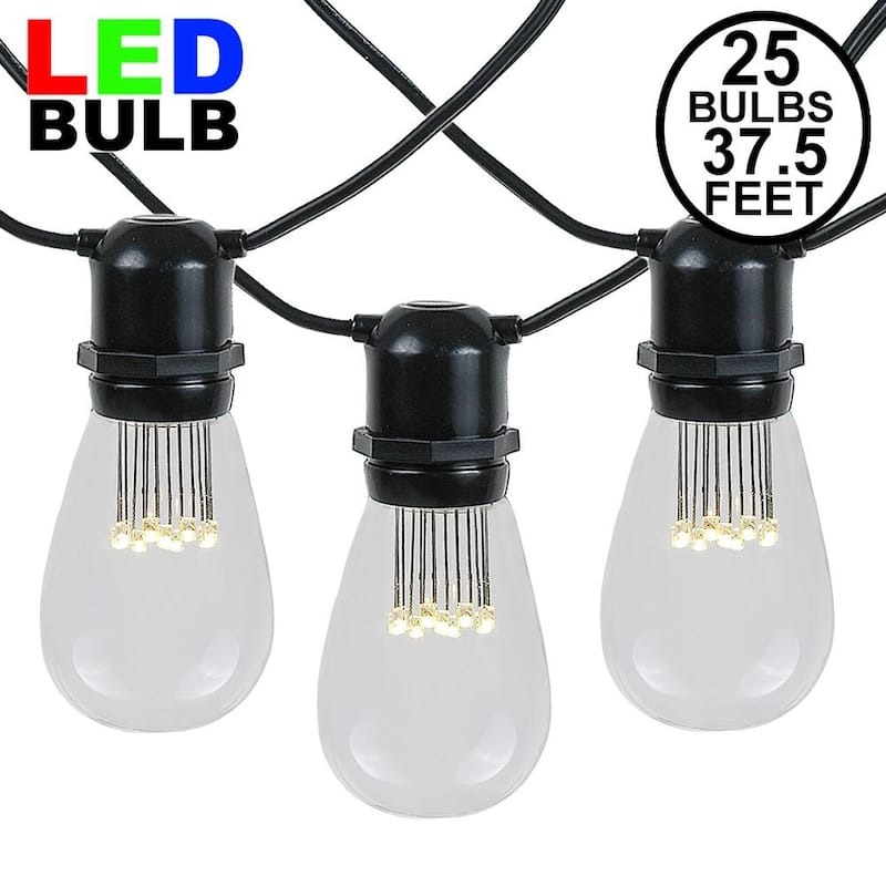37.5 Foot S14 Edison Outdoor Patio String Lights, Market Lights