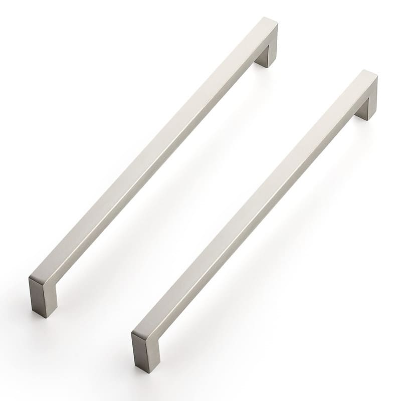 18 Pack 10 Inch Kitchen Square Cabinet Handles - 10.5"L x 0.5"W - Brushed Nickel