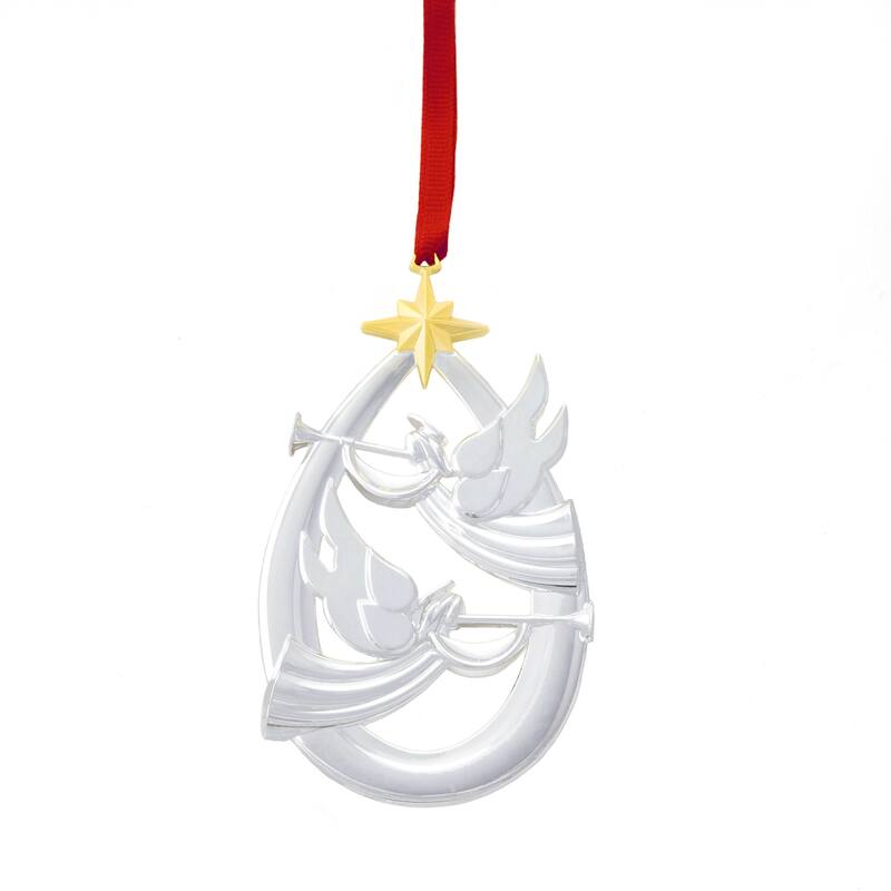 Nambe 2023 Glorious Angels Ornament - 2.25”L x 4.25”H - Metal