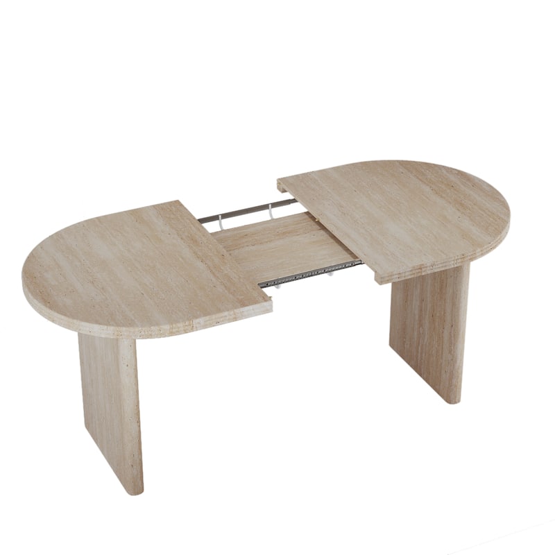 55.12" to 78.26" Modern Extendable Dining Table: Mid-Century Removable Leaf Design for Dining Room & Kitchen