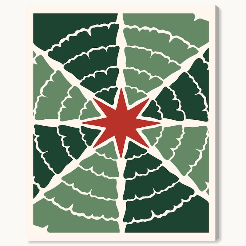 Wynwood Studio Canvas Holiday and Seasonal Center Star Pavillion Green Modern & Contemporary Wall Art Canvas Print