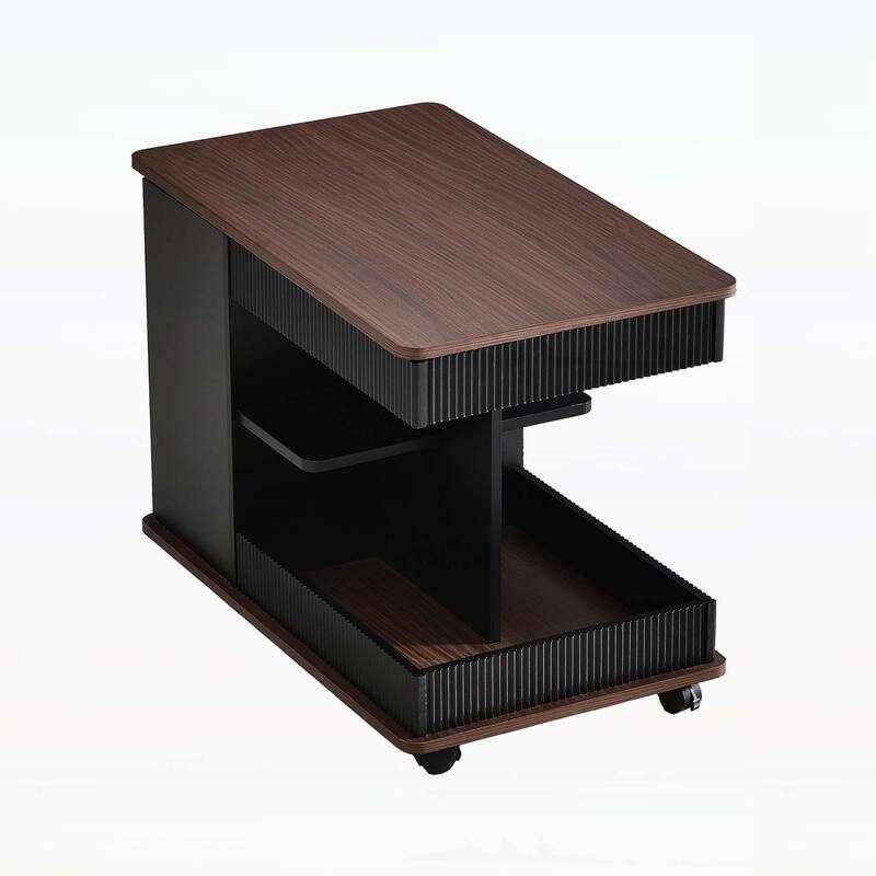 Modern Multifunctional End Table with Lift-Top,360°Rotating Top for Living Room