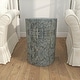 preview thumbnail 8 of 16, Light Blue Mother of Pearl Shell Handmade Mosaic Drum Geometric Accent Table