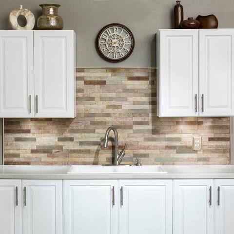 Aspect Peel & Stick Ivory Patina Distressed Metal 15 sq ft Kit