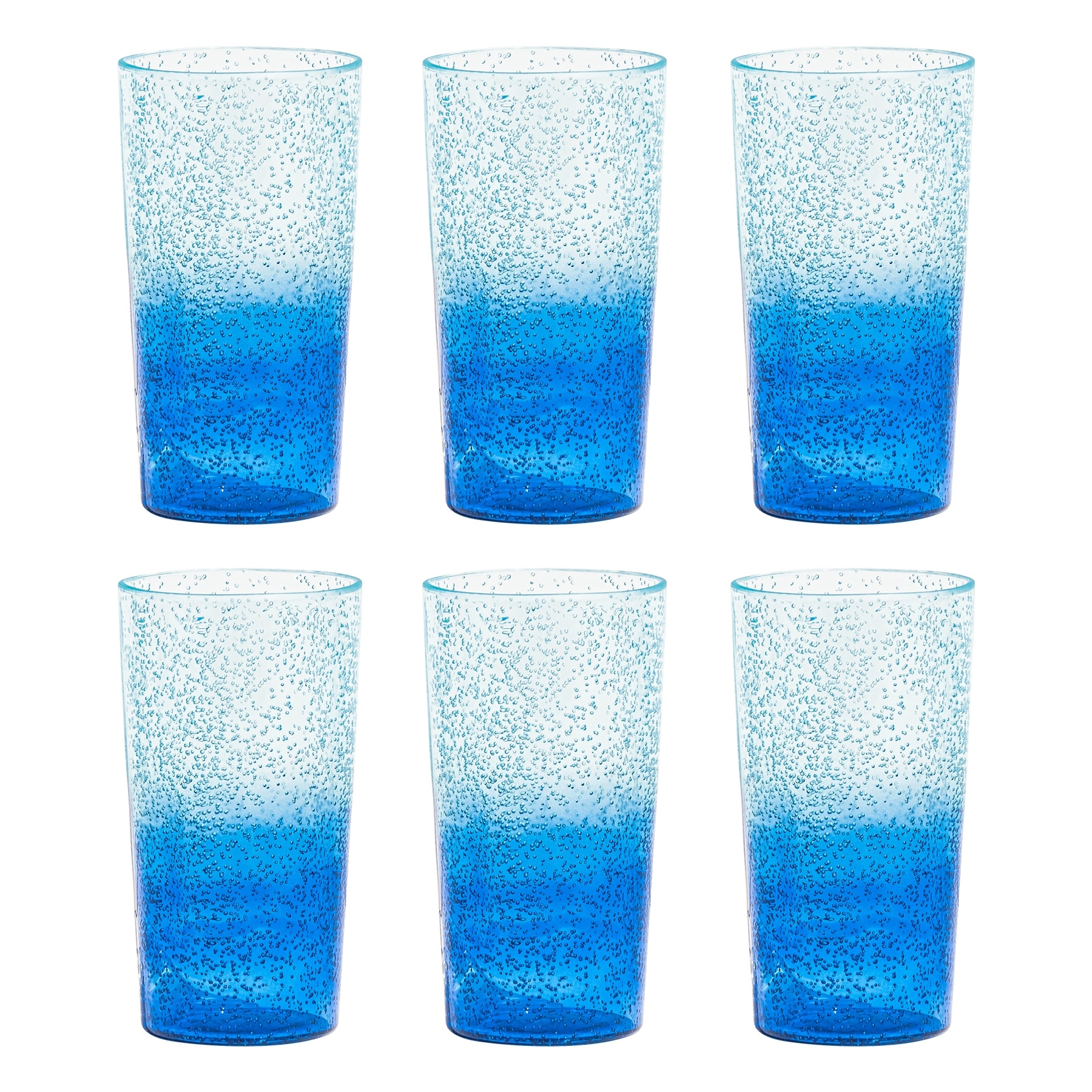 Abode Homewares Oceanic Ombre Acrylic Drinking Glass - Blue - 23 oz - Set of 6