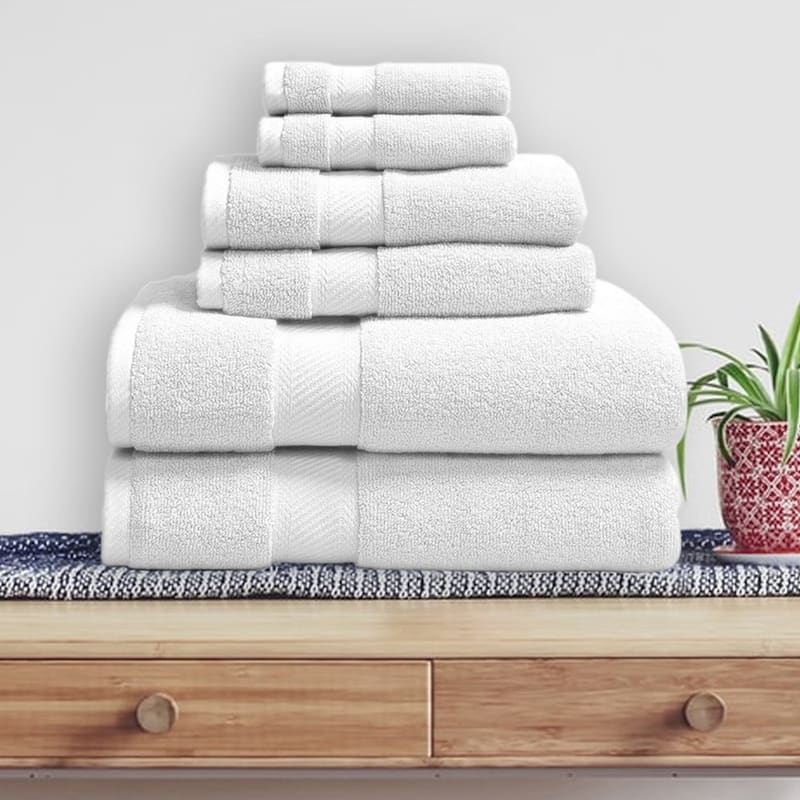 Soft and Plush Bath Towel Set - 100 Percent Cotton - 6-Piece - N/A