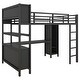 preview thumbnail 8 of 26, Metal Storage Loft Bed with Wardrobe And L-shaped Desk, Full Size