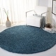 preview thumbnail 14 of 89, SAFAVIEH Venus Shag Kiwako 1.75-inch Thick Rug 2'7" Round - Blue - Round