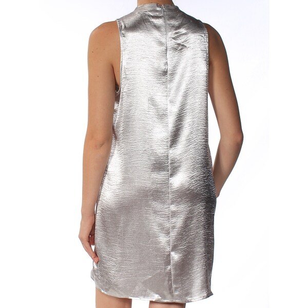 silver fit and flare dress