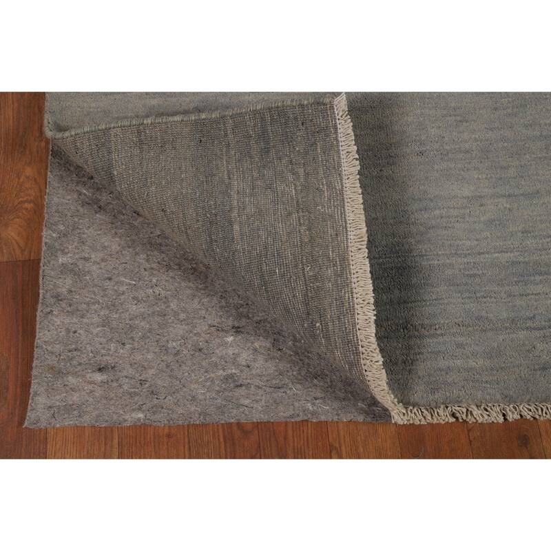 Gray Contemporary Gabbeh Oriental Foyer Rug Hand-Knotted Wool Carpet - 3'2"x 4'9"