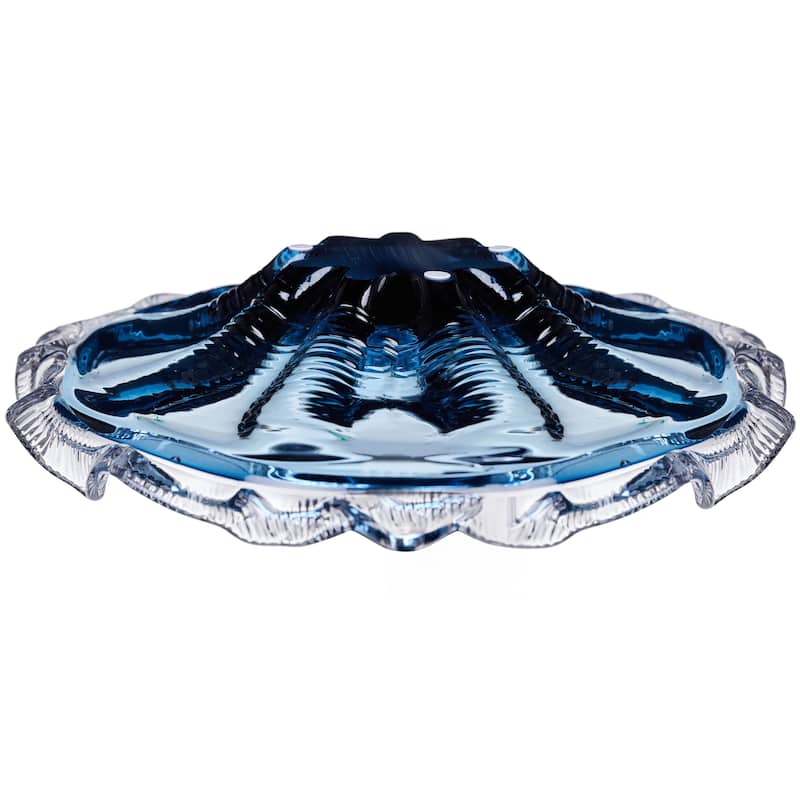 Cascade Petal Platter Scalloped Edge Glass Decorative Bowl for Home