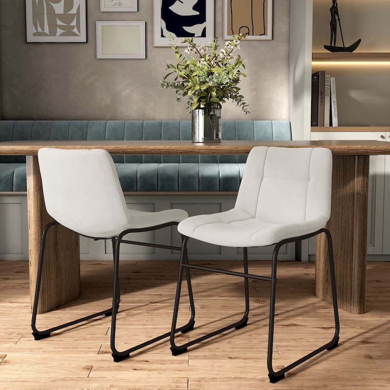Furniture of America Eamon Modern Chenille Padded Dining Chairs (Set of 2)