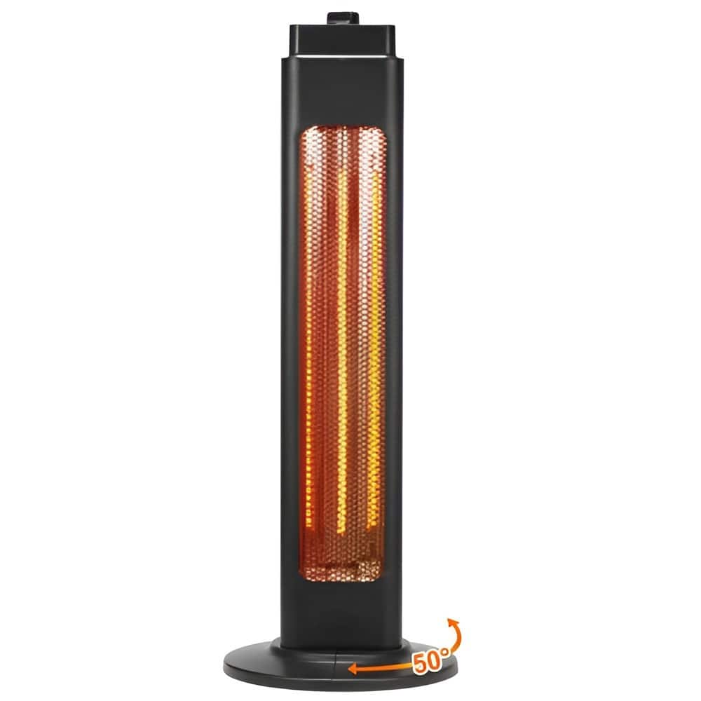 1500W Electric Waterproof Infrared Heater with Remote Control and Instant Heating - 5.91x5.51x31.50 in