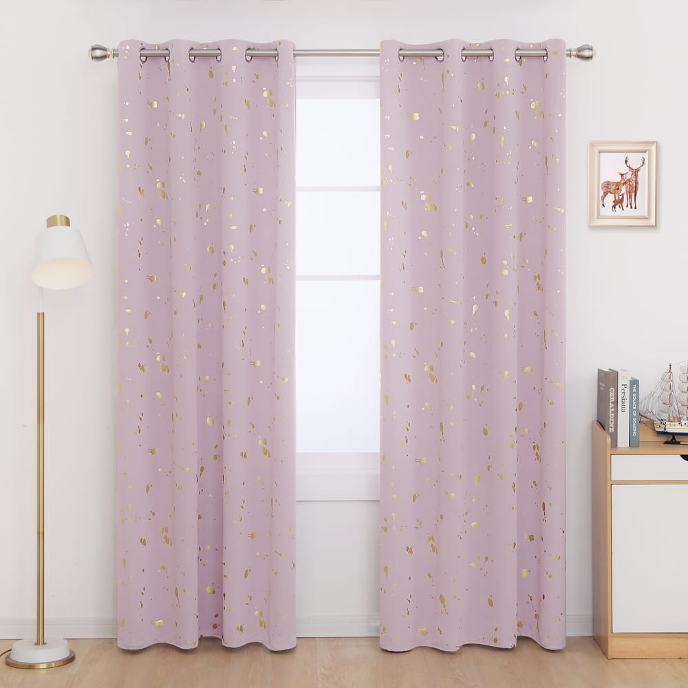 Deconovo Gold Spot Curtain Panel Pair (2 Panel)