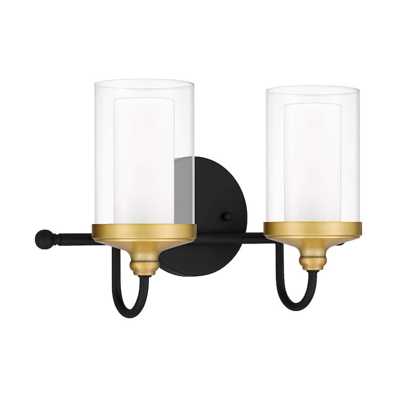 Rowland 2-Light Matte Black Vanity Light