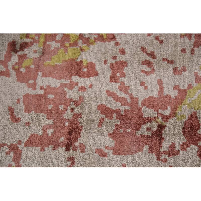 Abstract Modern Area Rug Hand-Knotted Wool Carpet - 3'9"x 7'6"